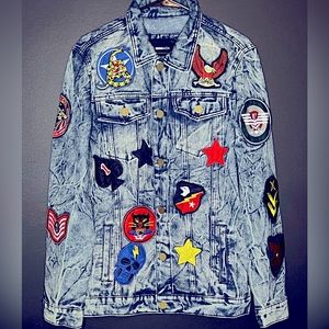 Patched Denim Trucker Jacket
